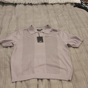 Magaschoni Light Gray V-Neck Sweater Size L! New With Tags!